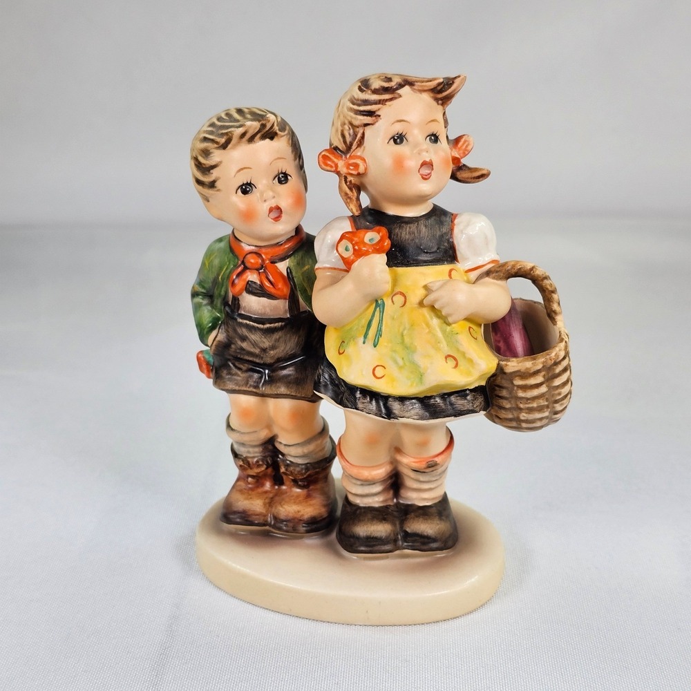 Goebel Hummel To Market Figurine 49/0 Boy and Girl W Germany Vintage Porcelain
